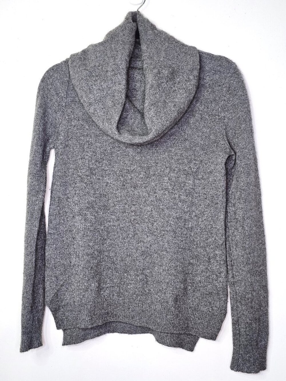 Sea Bleu 100% Cashmere Cowl Neck Sweater Pullover Turtleneck S Heather Gray